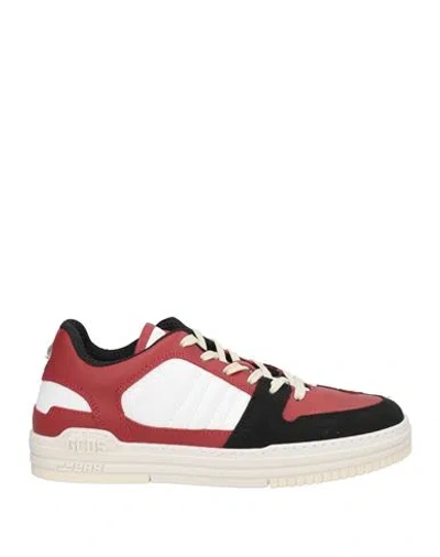 Gcds Man Sneakers Red Size 9 Leather In Brown
