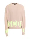 Gcds Man Sweater Beige Size L Cotton