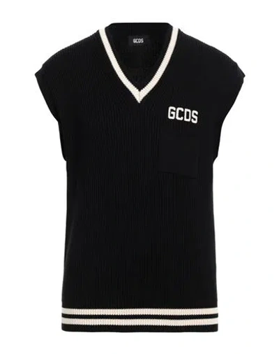 Gcds Man Sweater Black Size L Cotton