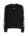 Gcds Man Sweater Black Size M Virgin Wool, Acrylic In Black