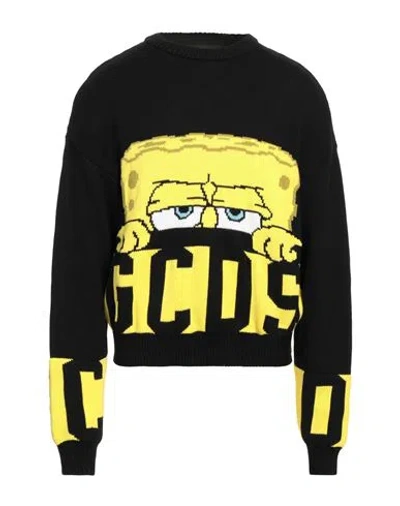 Gcds Man Sweater Black Size Xl Cotton