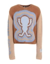 Gcds Man Sweater Camel Size L Polyamide, Acrylic, Wool In Beige