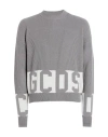 Gcds Man Sweater Grey Size L Wool, Acrylic In Grey