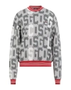 Gcds Man Sweater Light Grey Size L Wool, Acrylic In Gray