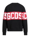 Gcds Black Sweater With Bold Red Band And Block Letters In Black