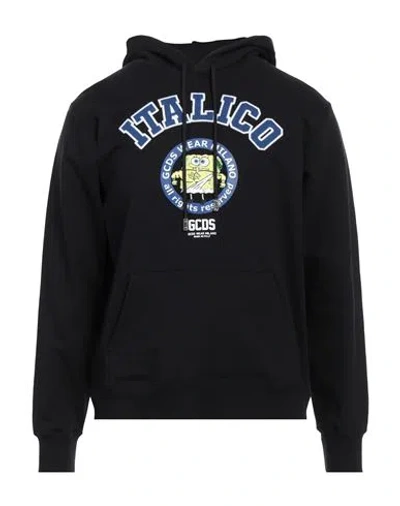 Gcds Man Sweatshirt Black Size L Cotton