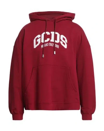 Gcds Man Sweatshirt Burgundy Size Xl Cotton In Red