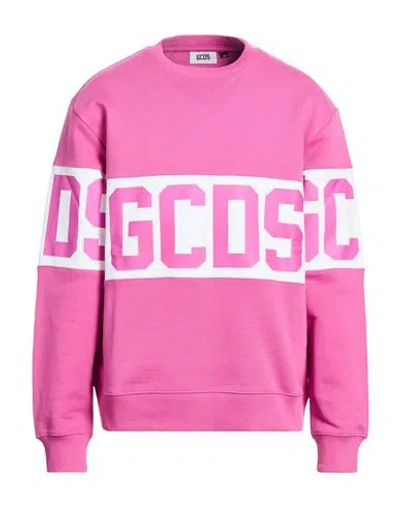 Gcds Man Sweatshirt Fuchsia Size L Cotton In Pink