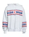 Gcds White Logo Hood Sweatshirts In White