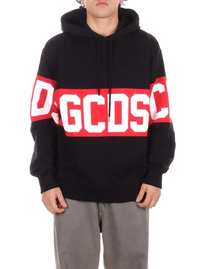 Gcds Man Sweatshirt Z0mlqe138f004 999r Band Logo Hoodie Black Red