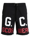 Gcds Logo-print Drawstring Swim Shorts In Black