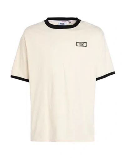 Gcds Man T-shirt Beige Size Xl Cotton