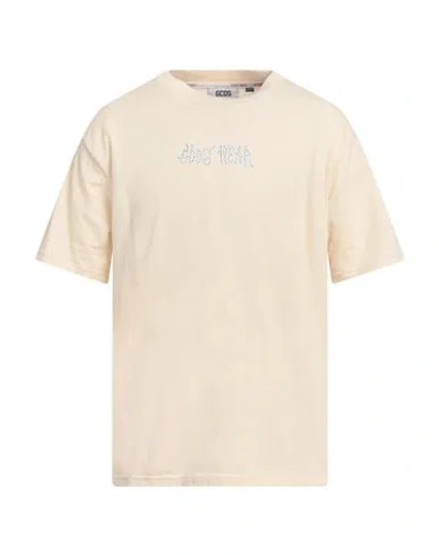 Gcds Man T-shirt Beige Size Xxl Cotton