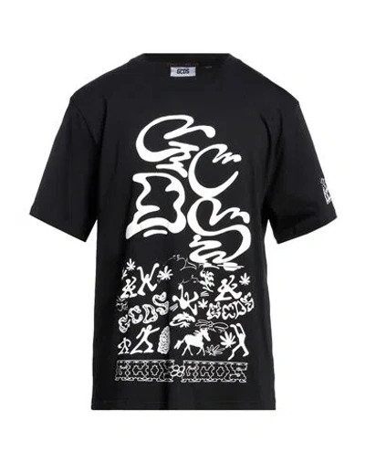 Gcds Man T-shirt Black Size Xl Cotton