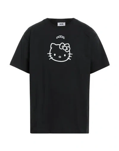 Gcds Man T-shirt Black Size Xxl Cotton