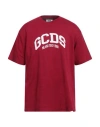 Gcds Man T-shirt Burgundy Size M Cotton