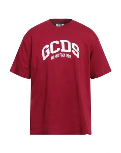 Gcds Man T-shirt Burgundy Size M Cotton