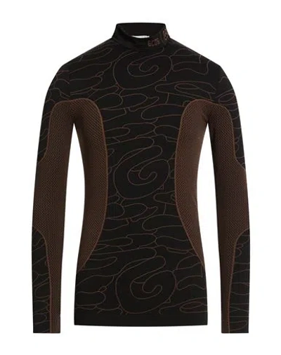 Gcds Man T-shirt Chocolate Brown Size L Polyamide, Elastane