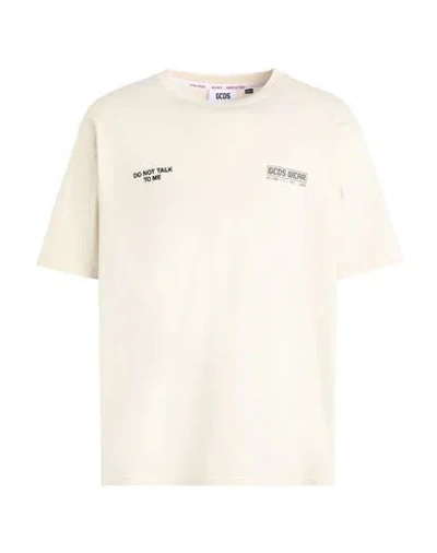 Gcds Man T-shirt Cream Size Xl Cotton In White