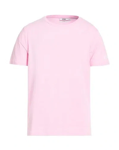 Gcds Man T-shirt Pink Size L Cotton, Elastane