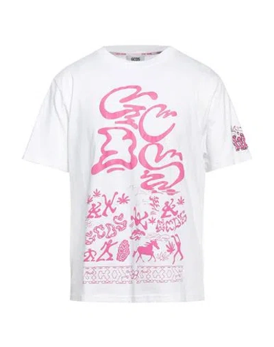 Gcds Man T-shirt White Size Xxl Cotton