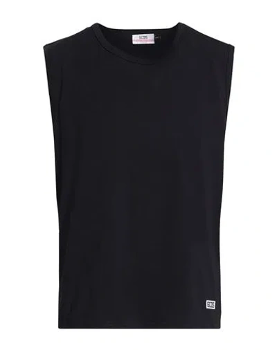 Gcds Man T-shirt Black Size L Cotton, Elastane