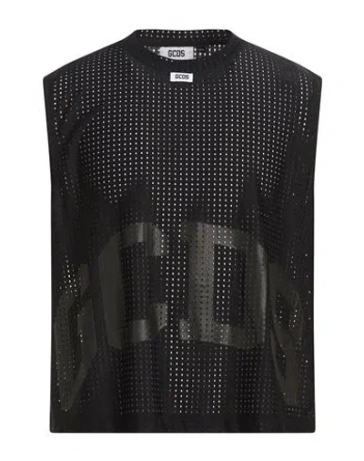 Gcds Man T-shirt Black Size Xs Nylon, Elastane
