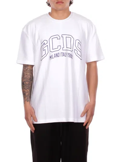Gcds Man T-shirt C1meqc040j024 100a Logo Lounge Ss T-shirt White