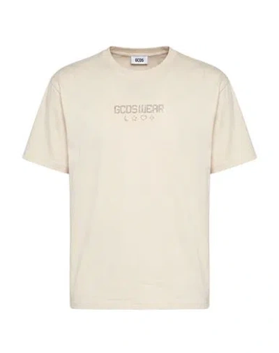 Gcds Man T-shirt Slate Blue Size Xs Cotton In Neutral