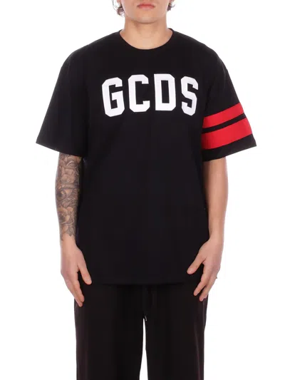 Gcds Man T-shirt Z0mlqc106j101 999r Regular Loose Ss T-shirt Black Red In Multi