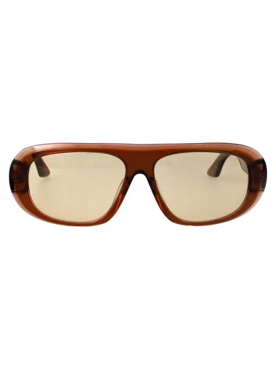 Gcds Marrone Chiaro/altri / Roviex Acetate Sunglasses In Burgundy