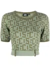 Gcds Matilda Monogram Cropped Top In 绿色