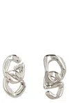 Gcds Maxi Chain Earrings With Logo In Silver