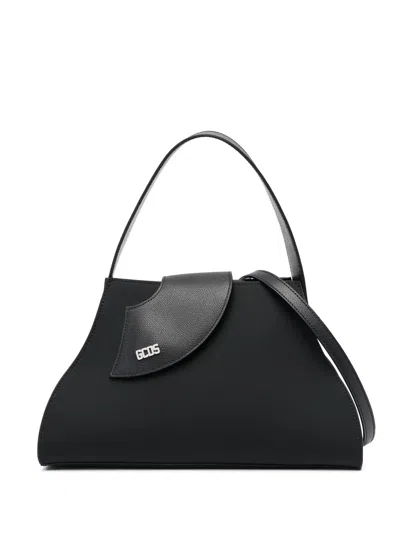 Gcds Medium Comma Logo-plaque Tote Bag In Black