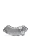 Gcds Medium Comma Mirror Leather Shoulder Bag In Silver