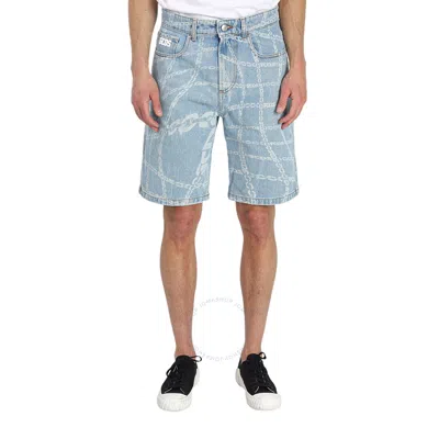 Gcds Denim Shorts In Blue