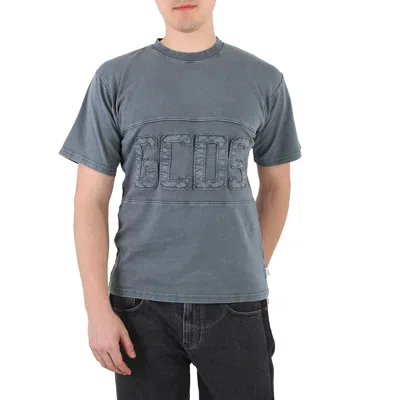 Gcds Men's Overdyed  Logo Band Cotton T-shirt In Gray