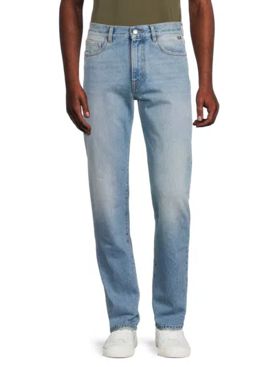 Gcds Men's Stone Washed Jeans In Light Blue