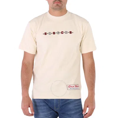 Gcds Men's Whitecup Sos Logo Print Regular T-shirt