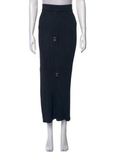 Pre-owned Gcds Merino Wool Long Skirt In Black