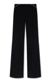 Gcds Crystal Embellished Wide Leg Trousers In Black