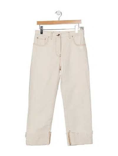Pre-owned Gcds Mid-rise Straight Leg Jeans In Neutrals