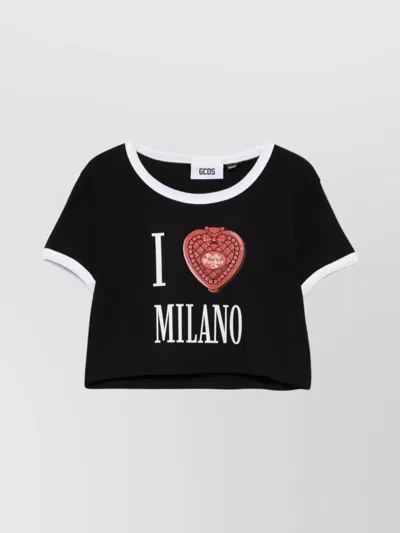 Gcds Milano Crop T-shirt Graphic Print
