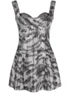 Gcds Mina Bell Crystal-embellished Minidress In Grey