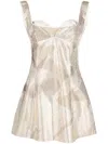 Gcds Mina Bell Crystal-embellished Minidress In Neutrals