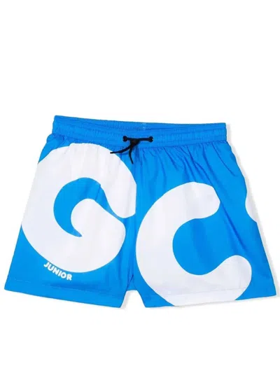Gcds Mini Kids' Boxers With Logo In Blue