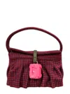 Gcds Mini Comma Checked Shoulder Bag In Pink