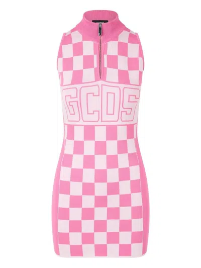 GCDS GCDS MINI DRESS WITH LOGO PRINT