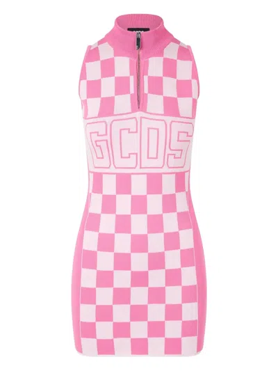 GCDS MINI DRESS WITH LOGO PRINT