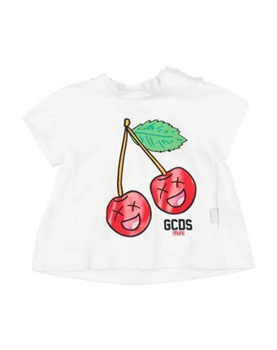 Gcds Mini Babies'  Newborn Girl T-shirt White Size 3 Cotton, Elastane